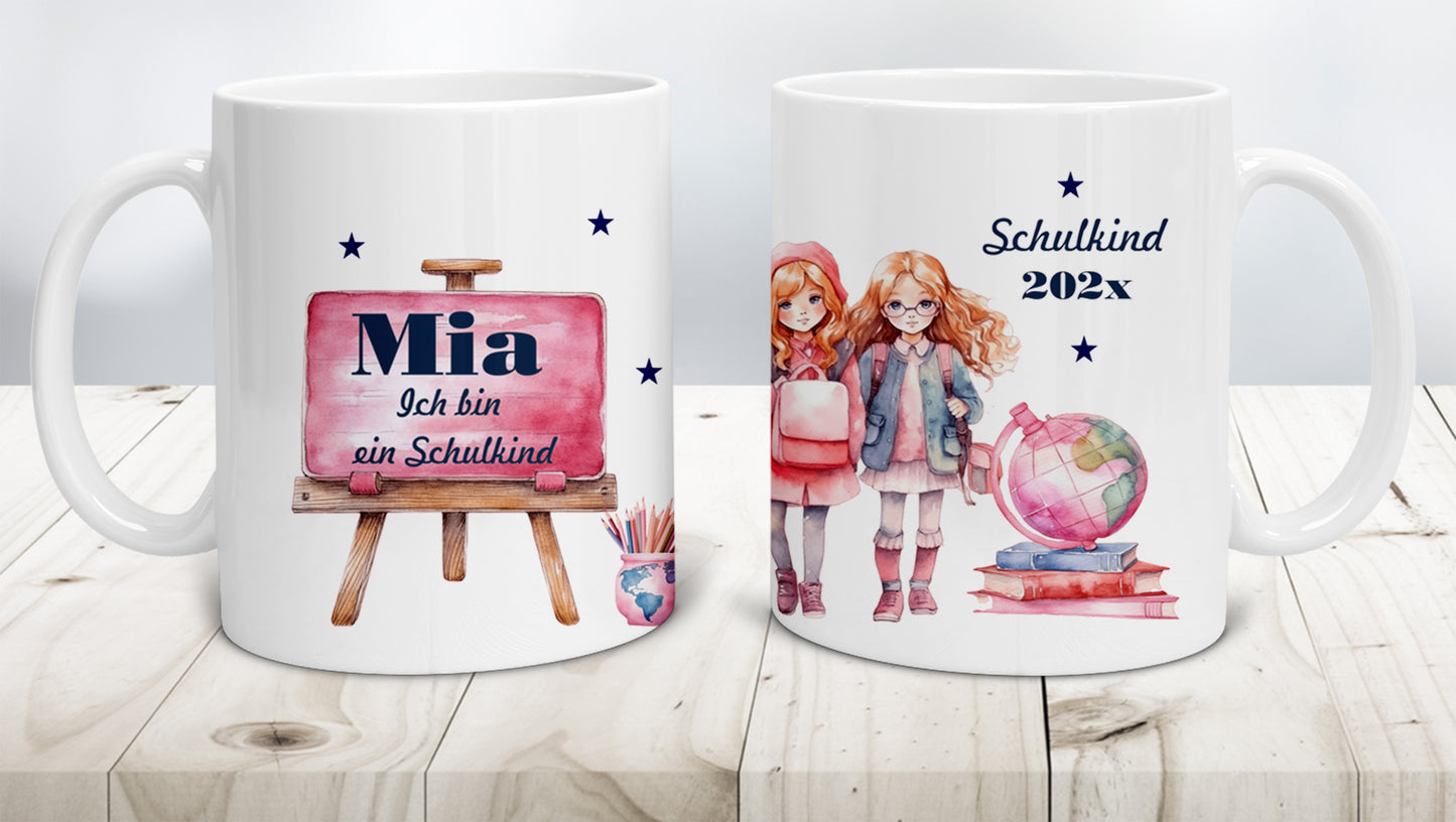 Geschenke zur Einschulung für Mädchen - Personalisierte Tasse