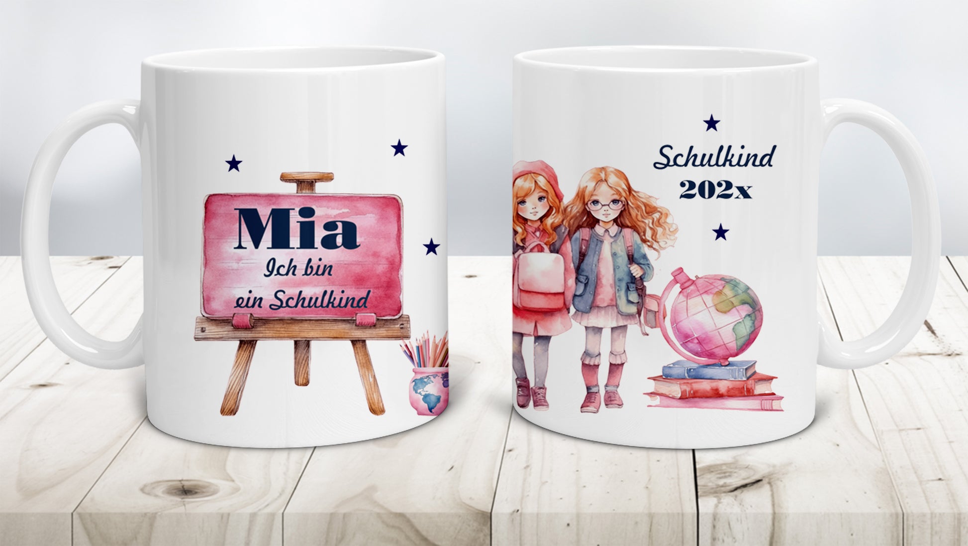 Geschenke zur Einschulung für Mädchen - Personalisierte Tasse