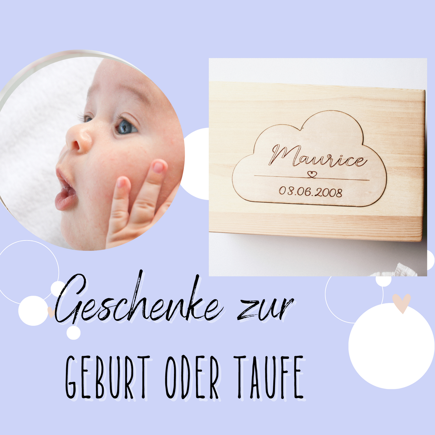 Geschenke zur Geburt - Erinnerungskiste Baby personalisiert / Taufe Geschenk-idee Patenkind