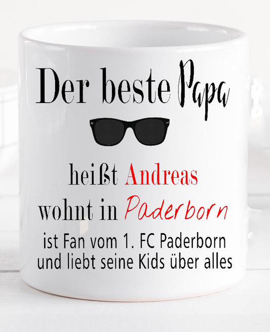 Geschenkidee Papa Weihnachten - Tasse Bester Papa mit Wunschtexten personalisiert