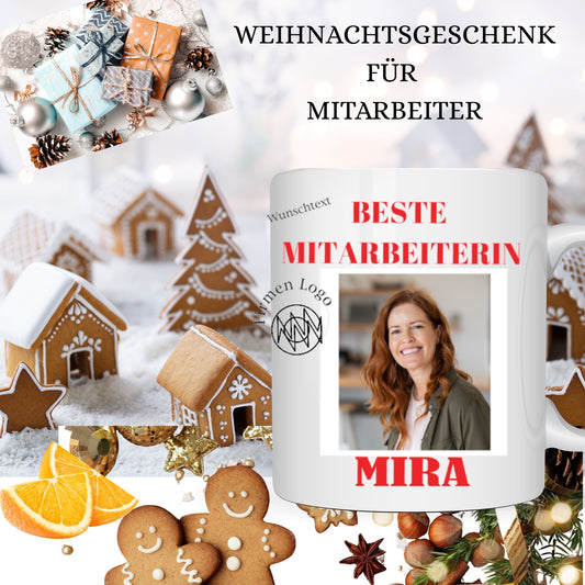 Mitarbeitergeschenke zu Weihnachten - Tasse mit Foto - Fotogeschenk - Weihnachtsgeschenke für Kunden - Varianten