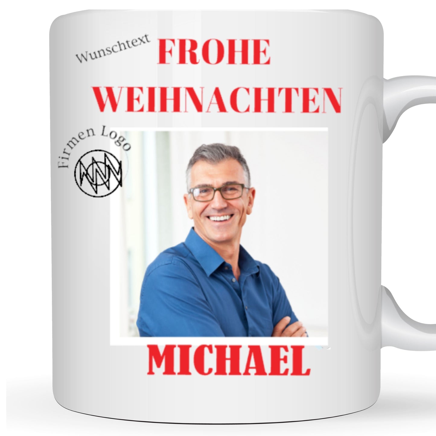 Mitarbeitergeschenke zu Weihnachten - Tasse mit Foto - Fotogeschenk - Weihnachtsgeschenke für Kunden - Varianten