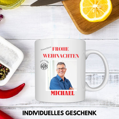 Mitarbeitergeschenke zu Weihnachten - Tasse mit Foto - Fotogeschenk - Weihnachtsgeschenke für Kunden - Varianten