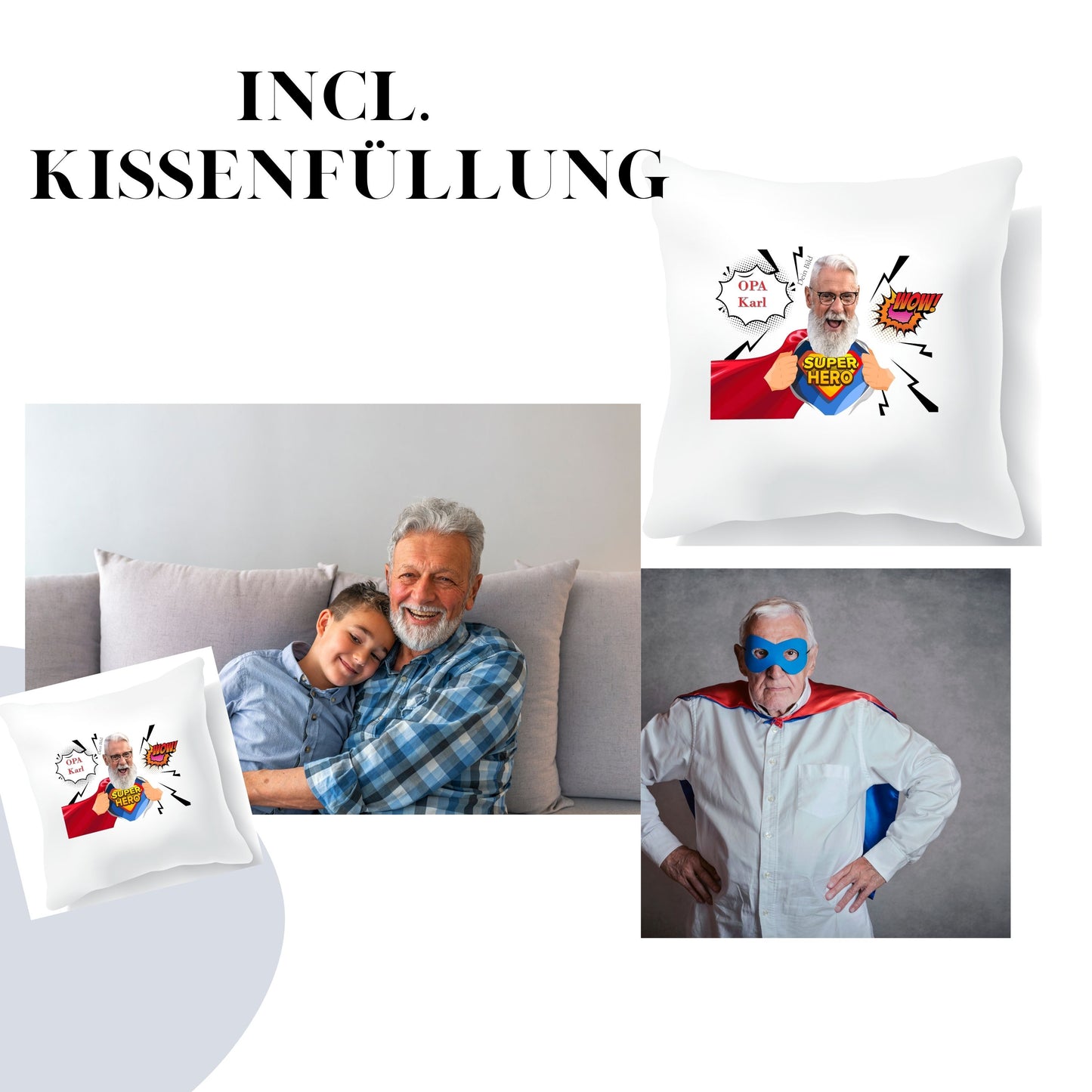 Personalisierte Geschenke Opa Lustig - Fotogeschenk Fotokissen personalisiert