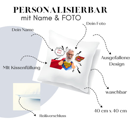 Personalisierte Geschenke Opa Lustig - Fotogeschenk Fotokissen personalisiert