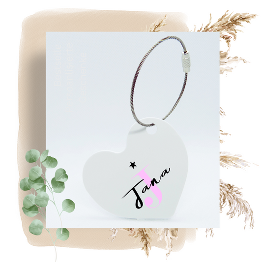 Personalisierter Schlüsselanhänger mit Name Monogramm - Kleine Geschenkidee