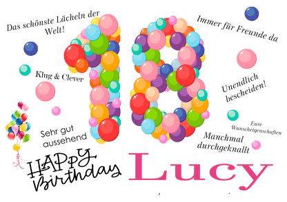 18 Geburtstag Frau Geschenk - Geburtstagsgeschenk Namen personalisiert