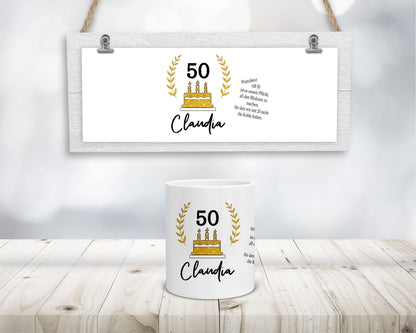 50 Geburtstag Frau Geschenk Tasse - Geburtstagsgeschenk personalisiert Zarto