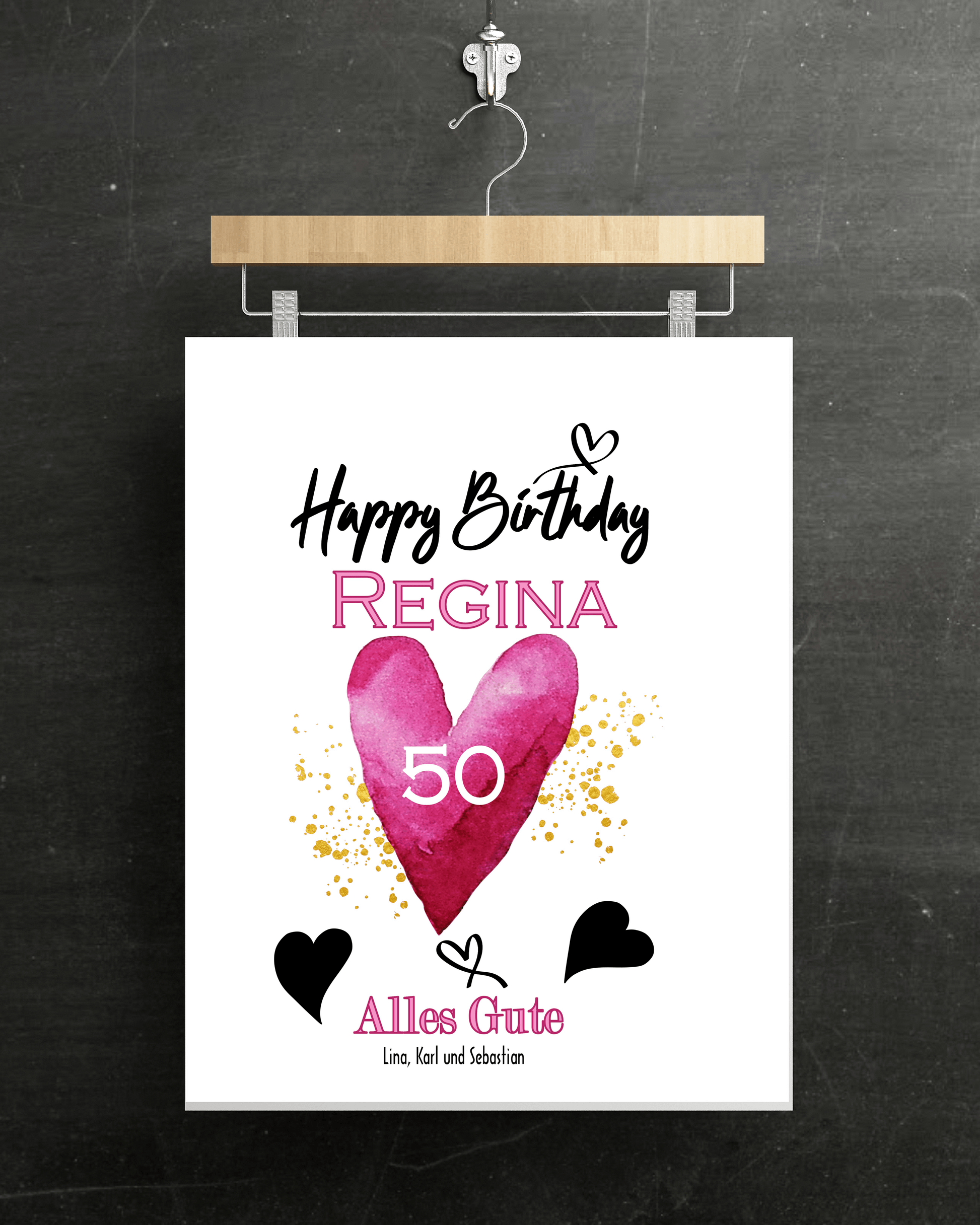 50 Geburtstag Frau Geschenk Bild - Geschenkidee Namen personalisiert