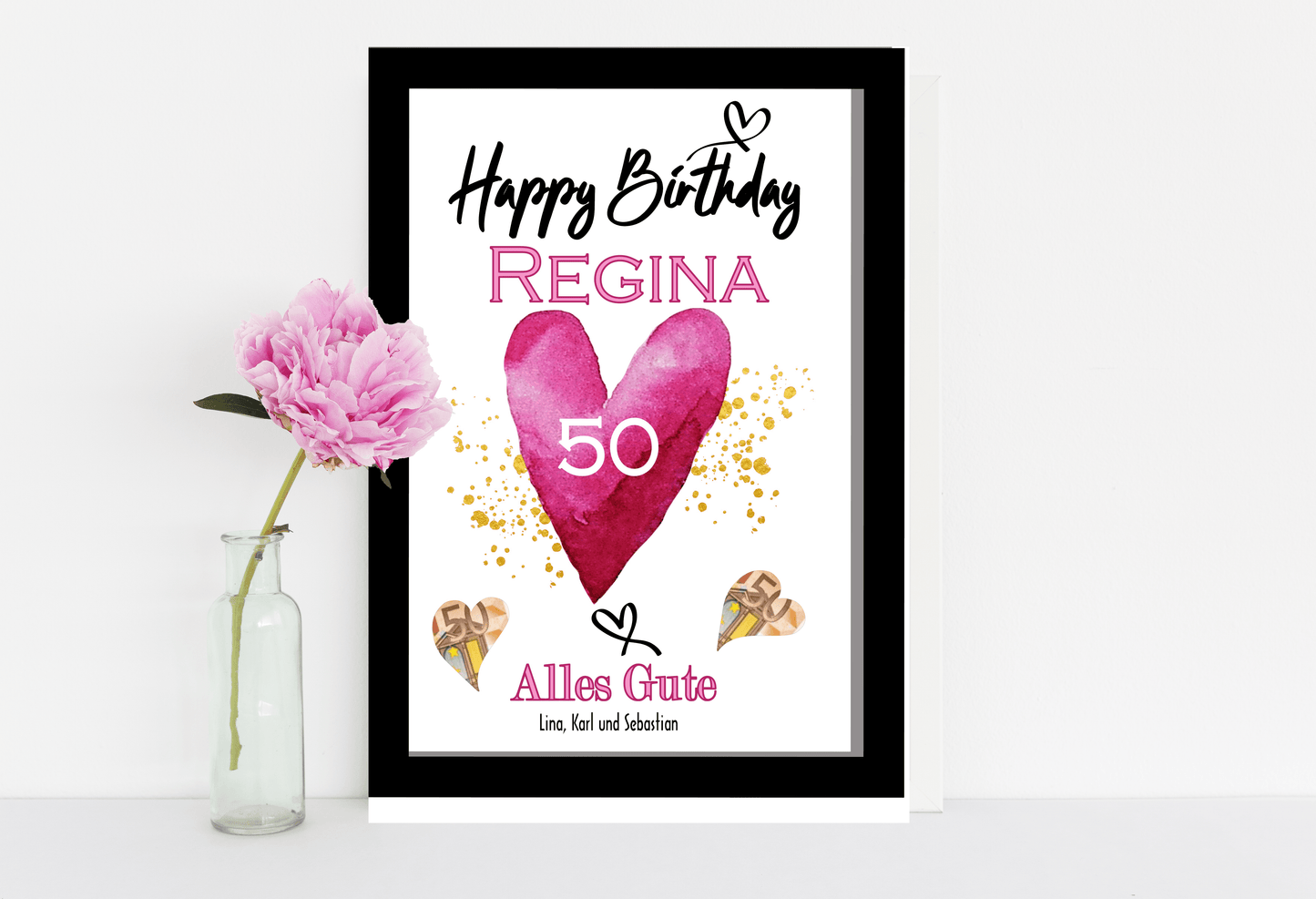 50 Geburtstag Frau Geschenk Bild - Geschenkidee Namen personalisiert