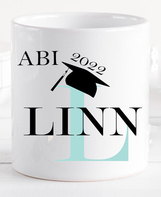 Geschenke zum Abitur - Abi Geschenk-Idee Jungen & Mädchen 2024 - Tasse mit Namen personalisiert