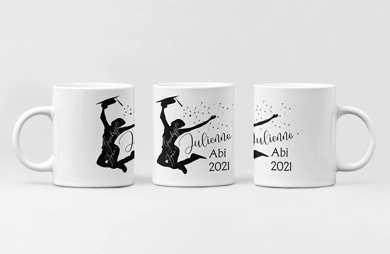 Geschenke zum Abitur -Abitur Geschenke 2024 Jungen Mädchen -  Tasse mit Namen personalisiert