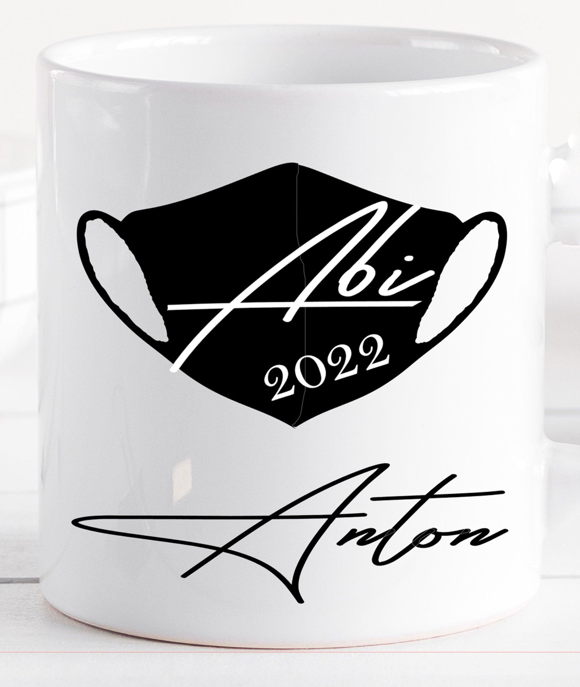 Abitur- Geschenke - Tasse zum Abitur 2023 -  bestandenes Abi 2022 Schul- Abschluss- Geschenk-Idee Prüfung - Tasse mit Namen personalisiert Zarto