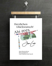 Lade das Bild in den Galerie-Viewer, Abitur Abi Geldgeschenk 2023 Eltern -  Doktorhut mit Namen/Wunschtext personalisiert Zarto
