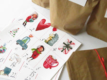 Lade das Bild in den Galerie-Viewer, Adventskalender Tüten zum Befüllen für Mädchen mit Zahlen-Stickern zarto
