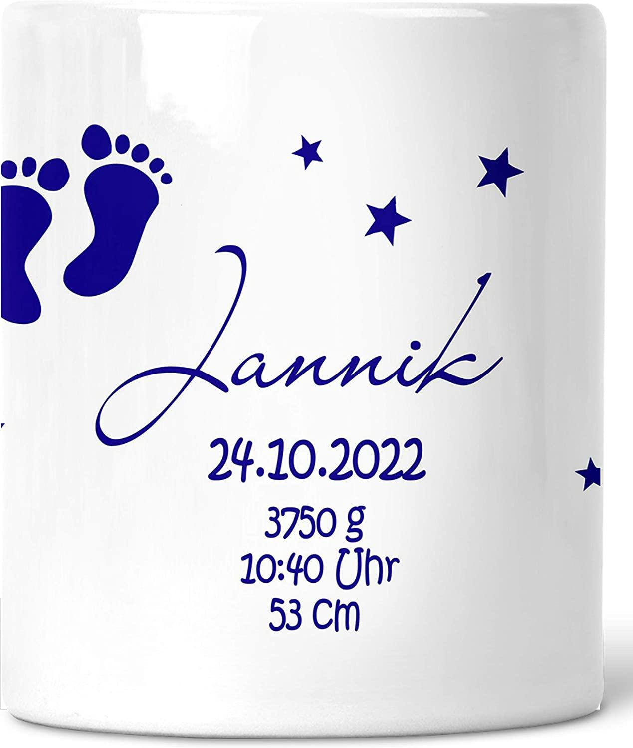 Baby-Spardose Junge Geburt mit Namen personalisiert / Geld-Geschenk Geburt Taufe / Taufgeschenk Patenkind Zarto