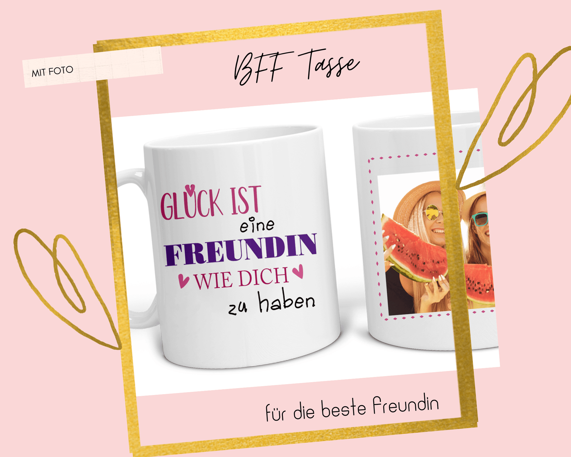 BFF Tasse beste Freundin - personalisiert mit Bild Zarto