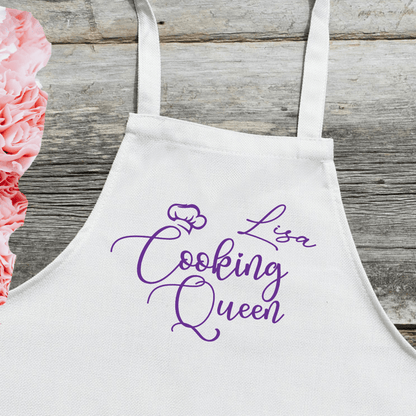 Schürze Kochschürze - Cooking Queen - Küchenschürze Damen Frauen weiß zarto