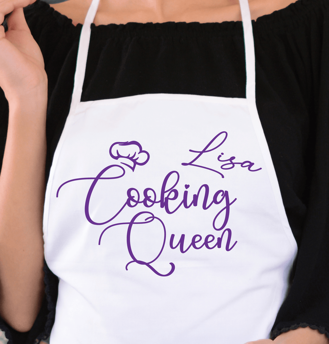 Schürze Kochschürze - Cooking Queen - Küchenschürze Damen Frauen weiß zarto
