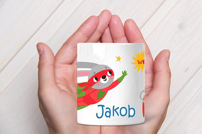 Coole Kinder-SPARDOSE für Jungen mit Superheld - personalisiert mit Name - Geschenkidee Geburtstag Einschulung- Sparbüchse Zarto