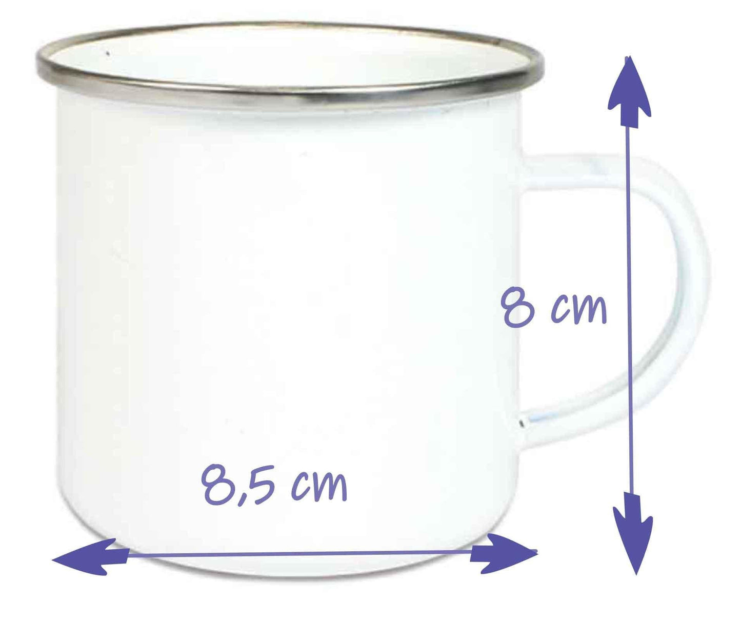 Emaille Becher mit Name / Emaille Tasse mit Spruch / Kaffeetasse mit Namen / Geschenk Freundin Freund Zarto