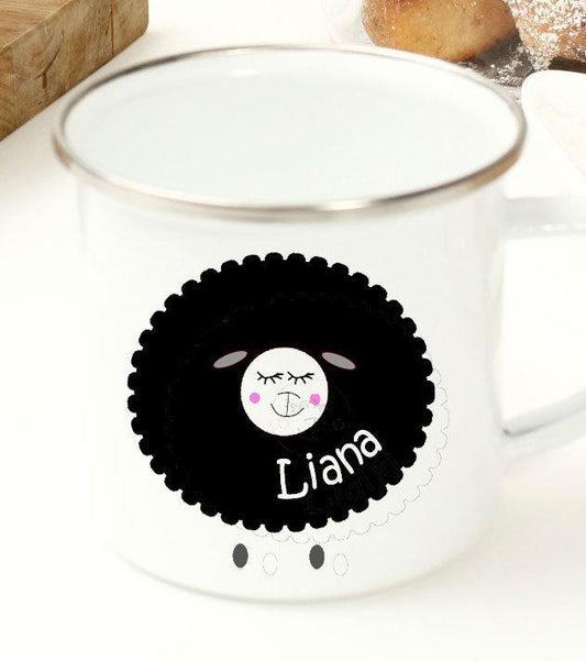 Personalisierte Emaille Tasse als Geschenk für Kinder - Mädchen & Junge