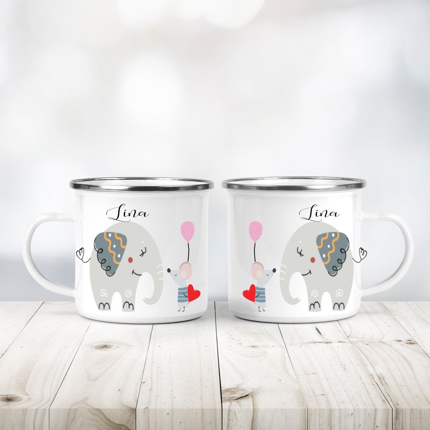 Emaille Tasse Kinder - Trinkbecher– Kindertasse mit Namen – Personalisierte Geschenke - Becher Kinder – Kinderbecher Zarto