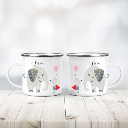 Emaille Tasse Kinder - Trinkbecher– Kindertasse mit Namen – Personalisierte Geschenke - Becher Kinder – Kinderbecher Zarto