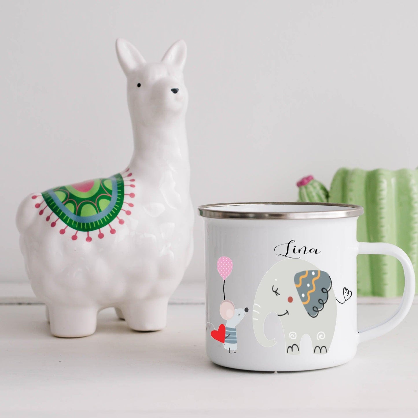 Kleine Geschenke Kinder - Emaille Tasse - Trinkbecher- Kindertasse mit Namen - Personalisierte Geschenke - Becher Kinder - Kinderbecher