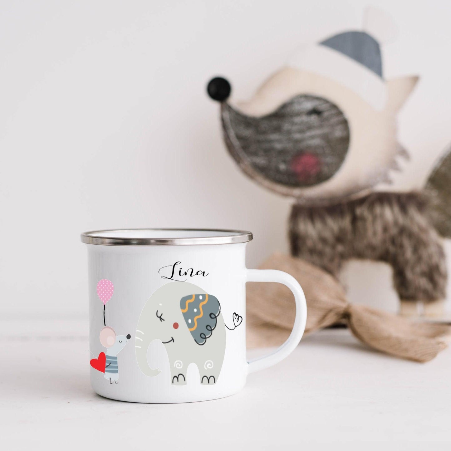 Kleine Geschenke Kinder - Emaille Tasse - Trinkbecher- Kindertasse mit Namen - Personalisierte Geschenke - Becher Kinder - Kinderbecher