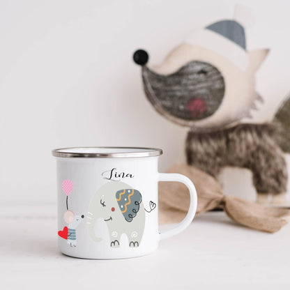 Emaille Tasse Kinder - Trinkbecher– Kindertasse mit Namen – Personalisierte Geschenke - Becher Kinder – Kinderbecher Zarto