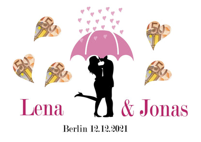 Geldgeschenk Hochzeit Bilderrahmen mit Namen / Personalisiertes Geschenk Hochzeit / Geschenk Brautpaar Zarto