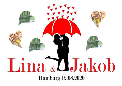 Geldgeschenke zur Hochzeit | Bilderrahmen personalisiert mit Namen Zarto