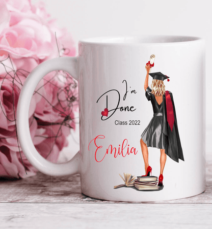 Geschenk Abitur Abiturient 2022 - Geschenk Idee bestandenes Abi 2022 Mädchen - Tasse mit Namen personalisiert Zarto