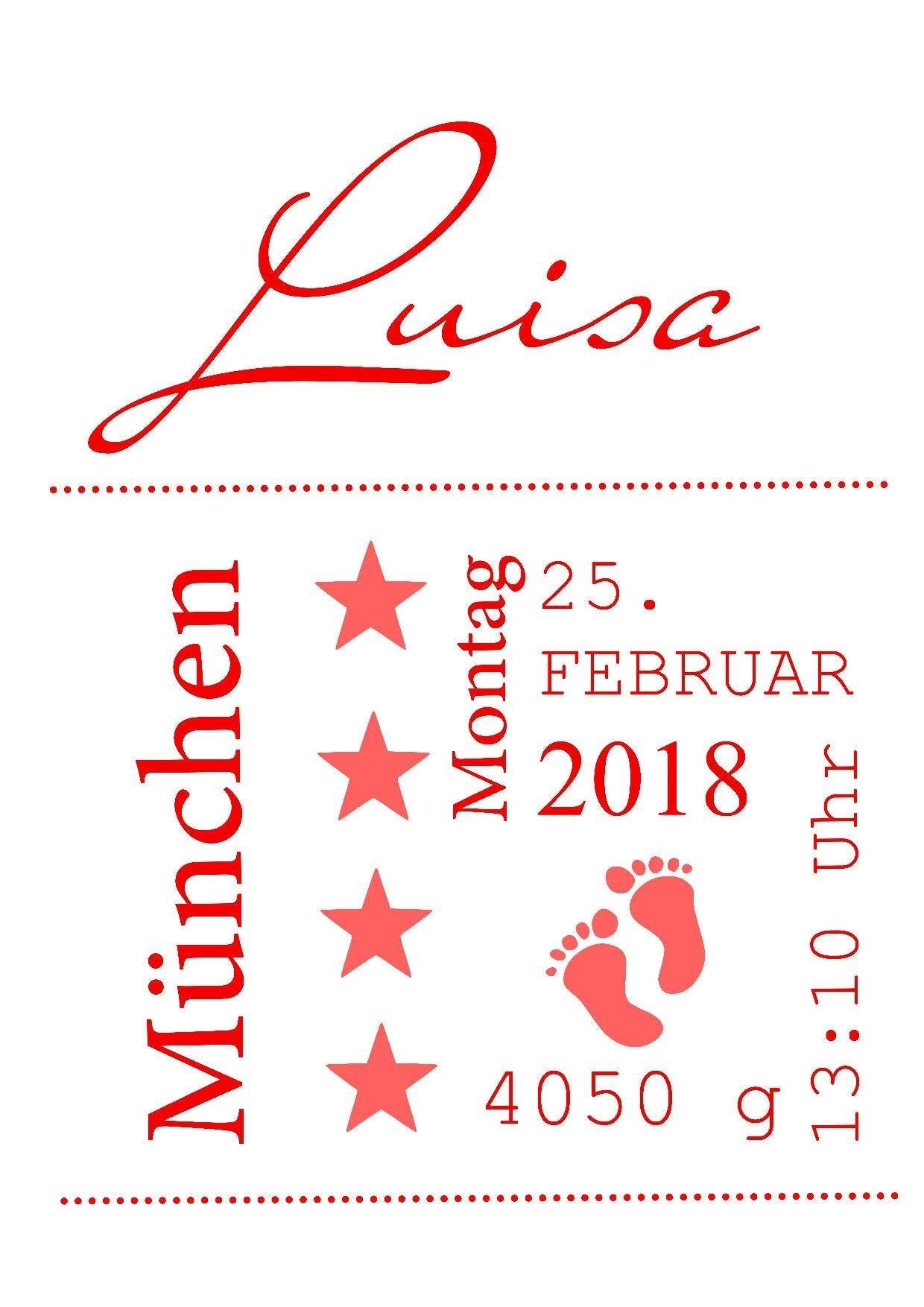 Geschenk Baby personalisiert mit Name Mädchen Zarto