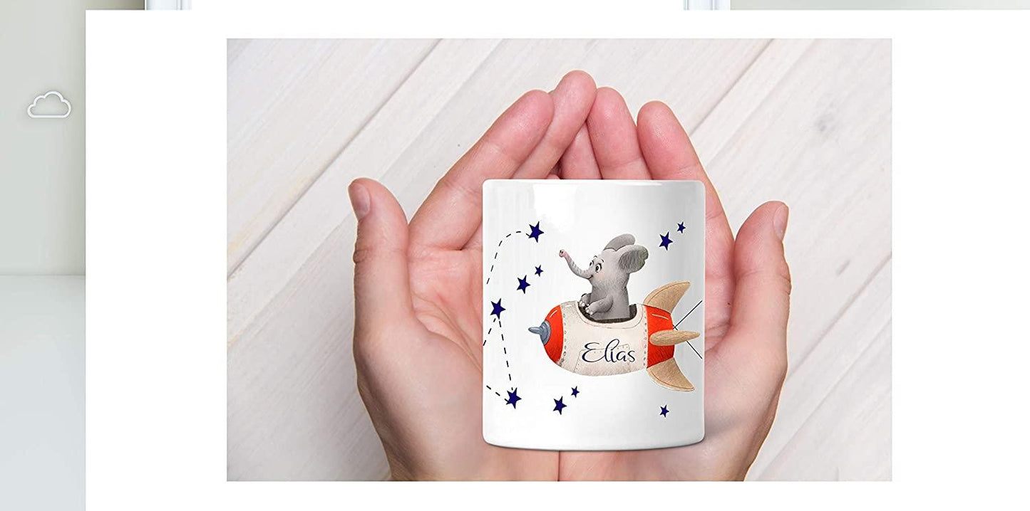 Geschenk Geburt - Baby-Spardose mit Elefant Tier-Motiv Zarto