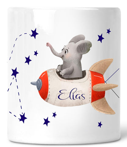 Geschenk Geburt - Baby-Spardose mit Elefant Tier-Motiv Zarto