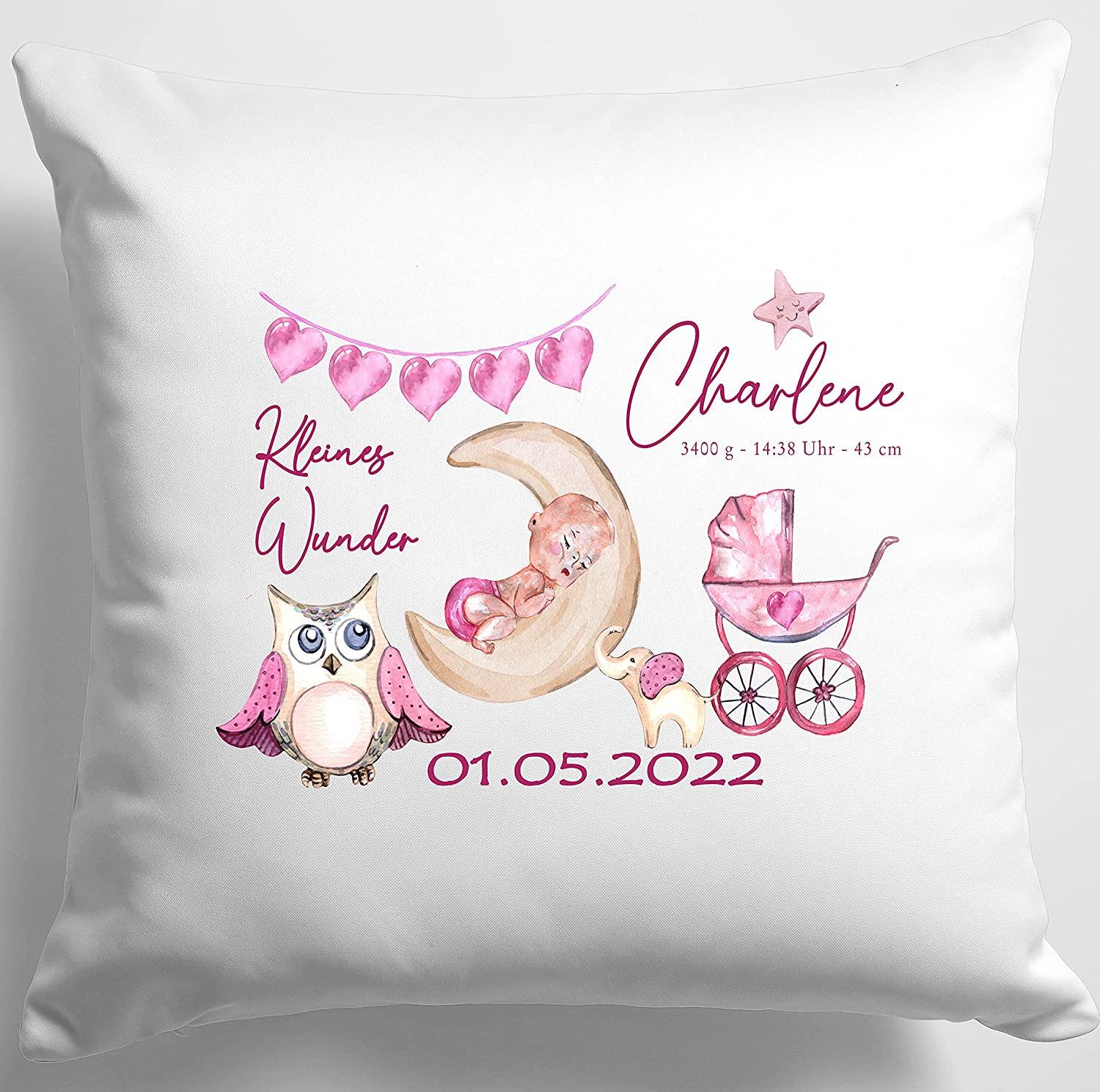 Geschenk Geburt individualisiert für Mädchen - Babygeschenk mit Geburtsdaten personalisiert als Geschenkidee zur Geburt Zarto