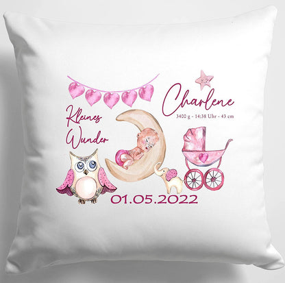 Geschenk Geburt individualisiert für Mädchen - Babygeschenk mit Geburtsdaten personalisiert als Geschenkidee zur Geburt