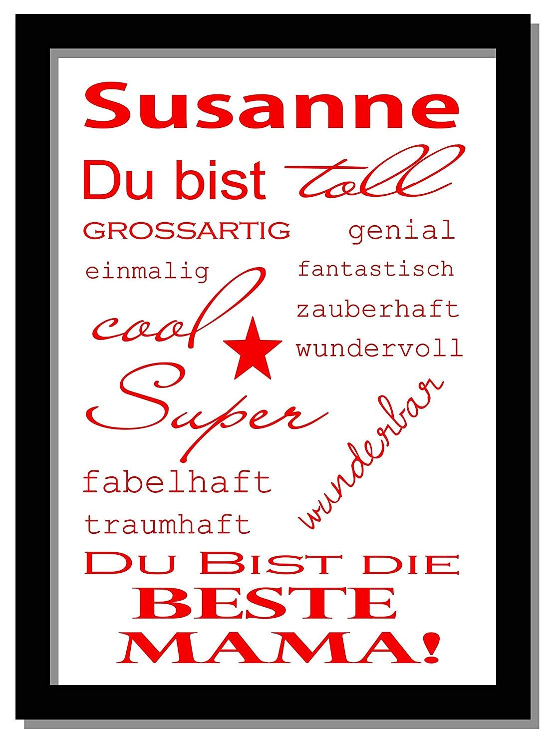 Geschenk-Idee Mutter - Personalisiertes Bild mit Rahmen - Beste Mama Zarto