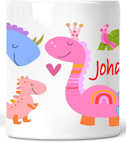 Geschenk-Idee Spardose Mädchen mit Dinosaurier & personalisiert mit Namen - Sparbüchse Sparschwein - Einschulung Teenager Zarto