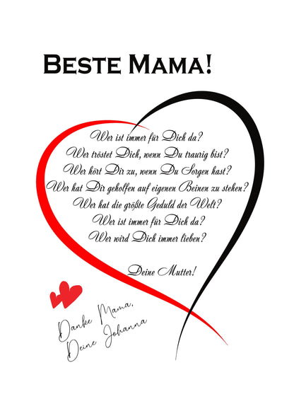 Muttertag Geschenk Mama individuell personalisiert - Geburtstagsgeschenk
