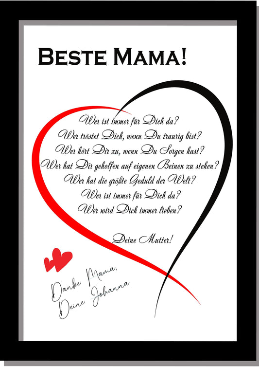 Muttertag Geschenk Mama individuell personalisiert - Geburtstagsgeschenk