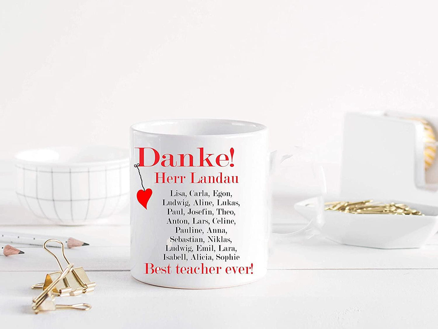 Geschenk Tasse Lehrer Lehrerin Erzieherin mit Wunschtexten - Abschied- Abschluss- Geburtstag- Geschenk Lehrer