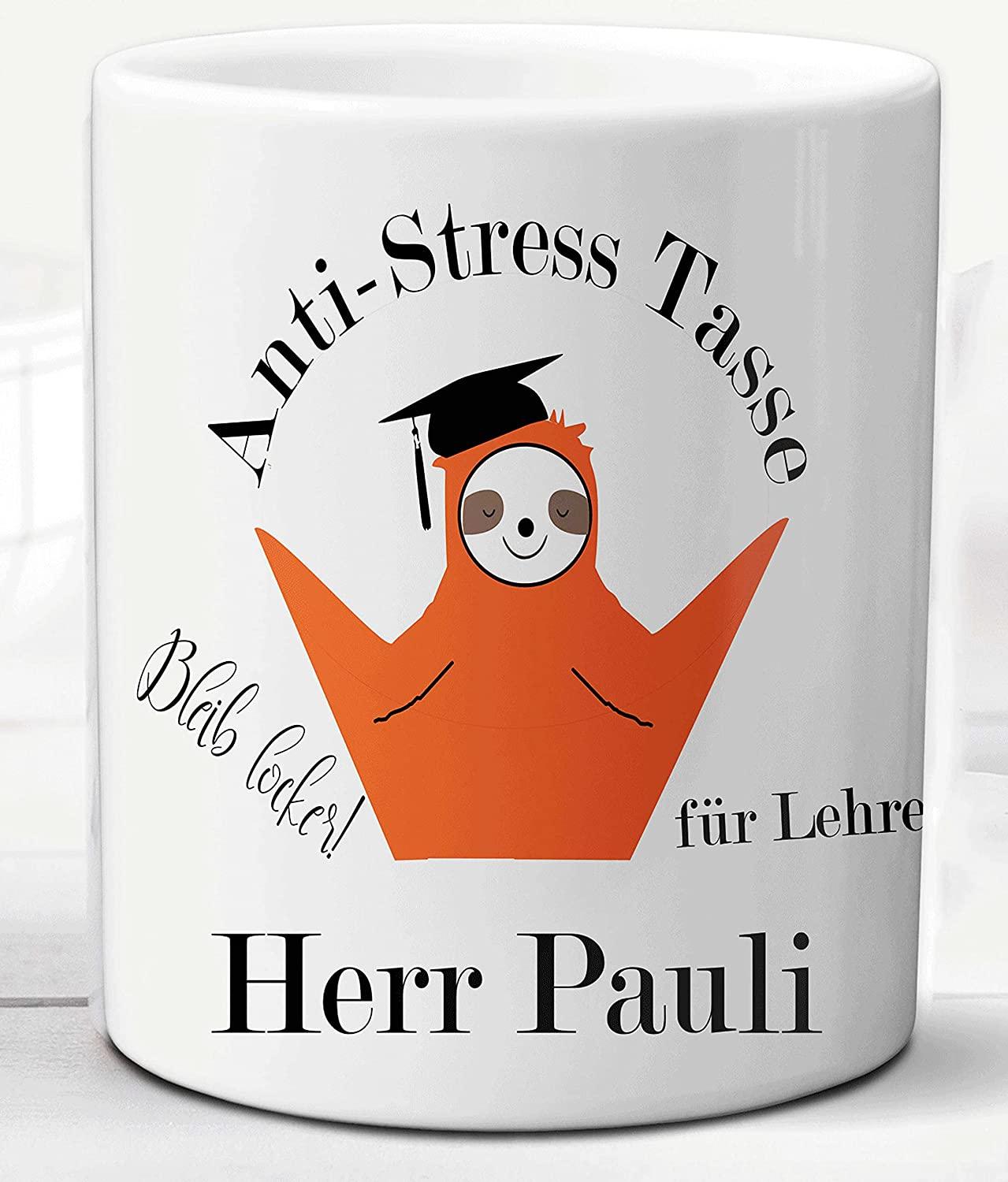 Geschenk Tasse Lehrer Lehrerin lustig witzig mit Wunschtexten - personalisierte Kaffee-Tasse Becher mit Namen Zarto