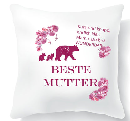 Geschenk Weihnachten Mama / Kissen-Bezug für die Allerbeste Welt-Beste Mama Schwiegermutter / von Tochter Sohn Geschwister Kinder Zarto