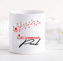 Lade das Bild in den Galerie-Viewer, Geschenk für Frauen - Tasse Lieblingsmensch mit Namen Herz - Bürotasse - Kaffeetasse personalisiert Zarto
