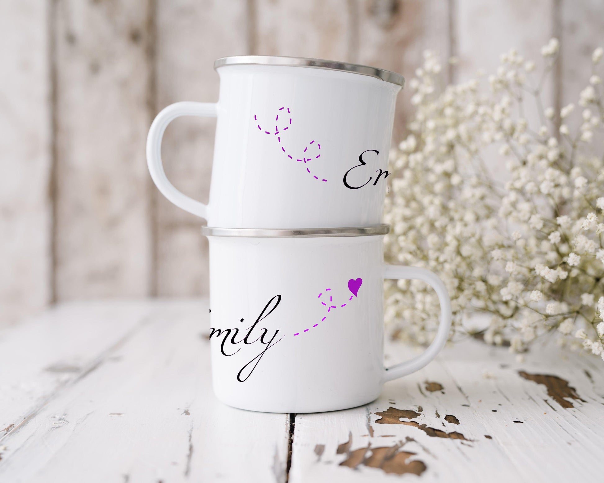 Emaille Becher mit Name / Emaille Tasse mit Spruch / Kaffeetasse mit Namen / Geschenk Freundin Freund Zarto