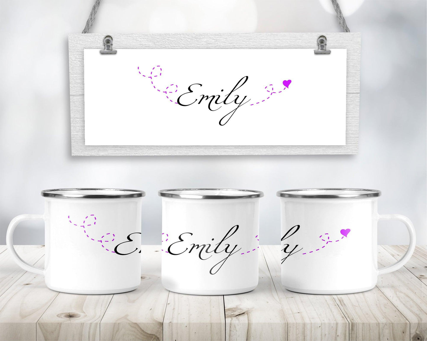 Emaille Becher mit Name / Emaille Tasse mit Spruch / Kaffeetasse mit Namen / Geschenk Freundin Freund Zarto