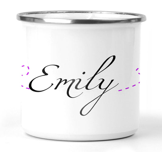 Emaille Becher mit Name / Emaille Tasse mit Spruch / Kaffeetasse mit Namen / Geschenk Freundin Freund Zarto